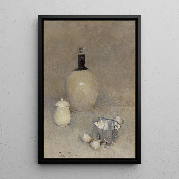 Nature morte painting - Emil Carlsen — framed artwork on a wall