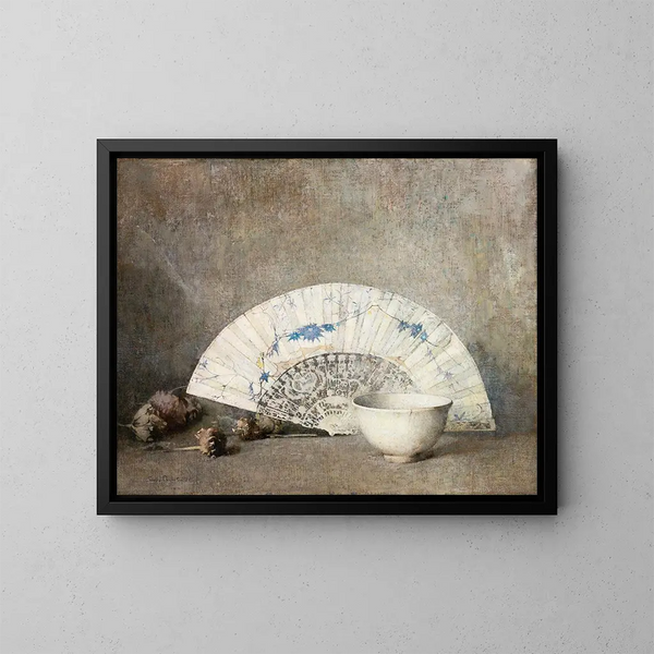L'Éventail - Emil Carlsen — framed artwork on a wall