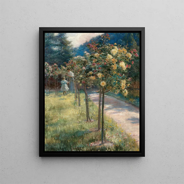 La roseraie - Emil Czech — framed artwork on a wall