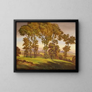 Landscape with Trees - Emil Ernst Heinsdorff — framed artwork on a wall