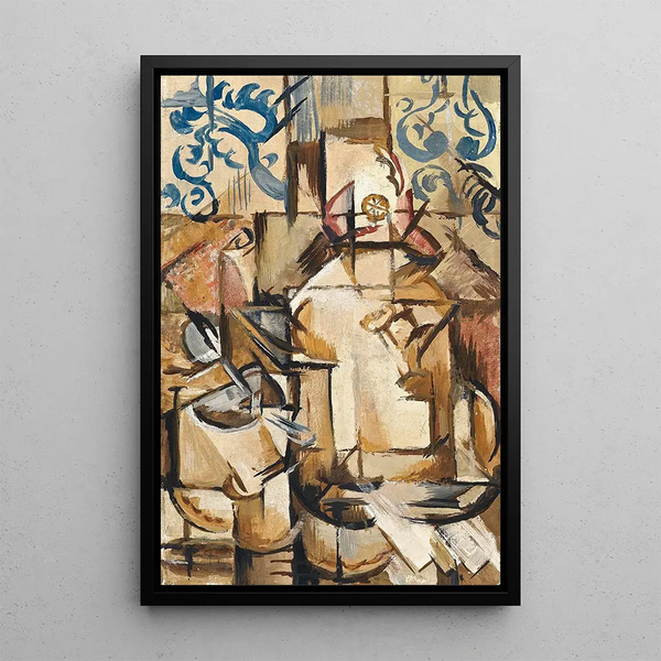 Cubist Composition Painting - Emil Filla — framed artwork on a wall