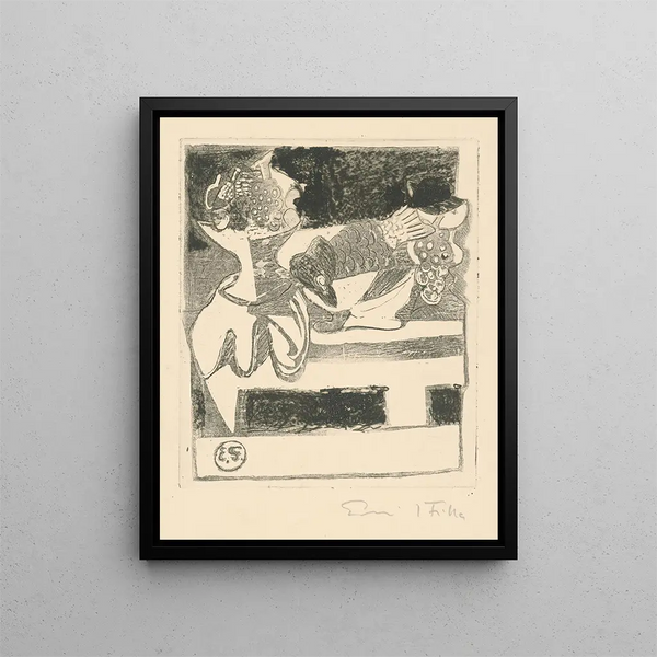 Fish - Emil Filla — framed artwork on a wall