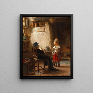 Grandfather and grandmother - Emil Gottlieb Schuback — framed artwork on a wall
