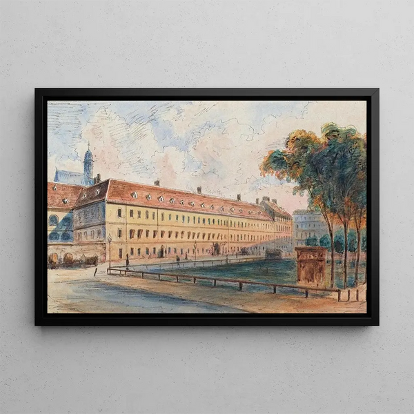 La caserne de Salzgries - Emil Hütter — framed artwork on a wall