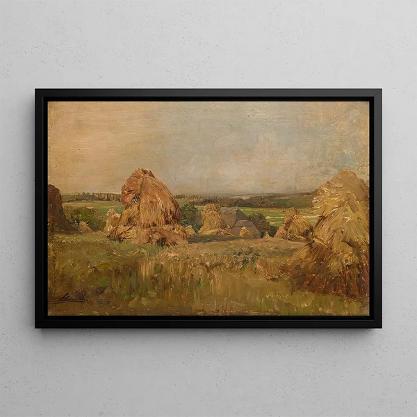 Mois de la moisson à Plankenberg - Emil Jakob Schindler — framed artwork on a wall
