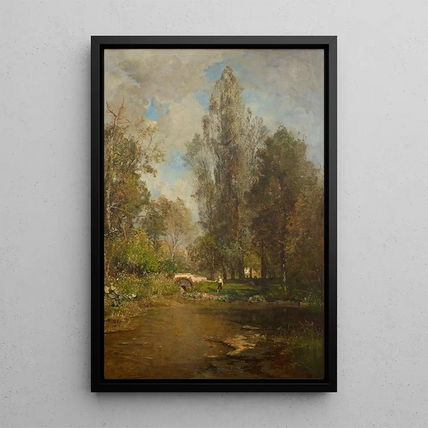 Hackinger Au - Emil Jakob Schindler — framed artwork on a wall