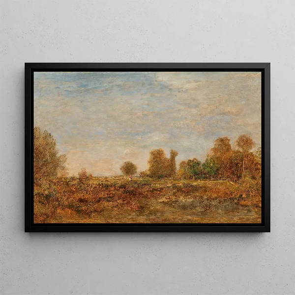 Landscape Painting Lundenburg - Emil Jakob Schindler — framed artwork on a wall