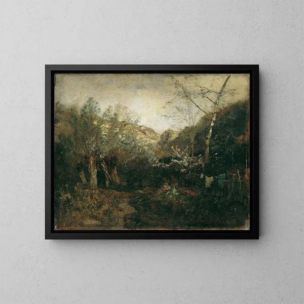 Partie près de Haslau sur le Danube - Emil Jakob Schindler — framed artwork on a wall
