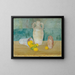 Still life with stone jugs and lemons - Emil Kraus — framed artwork on a wall