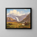 a mountain pasture with an alpine chalet - Emil Ludwig Lühr — framed artwork on a wall