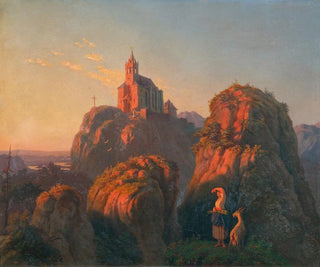 Landscape with Church at Dusk - Emil Ludwig Lühr — artwork view