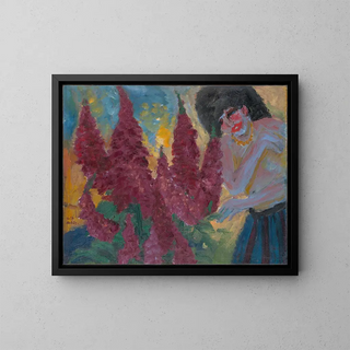 Morning in the Flower Garden - Emil Nolde — framed artwork on a wall