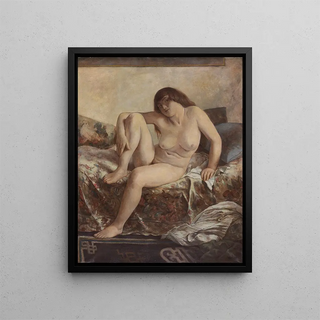 Female Nude Painting - Emil Orlik — framed artwork on a wall