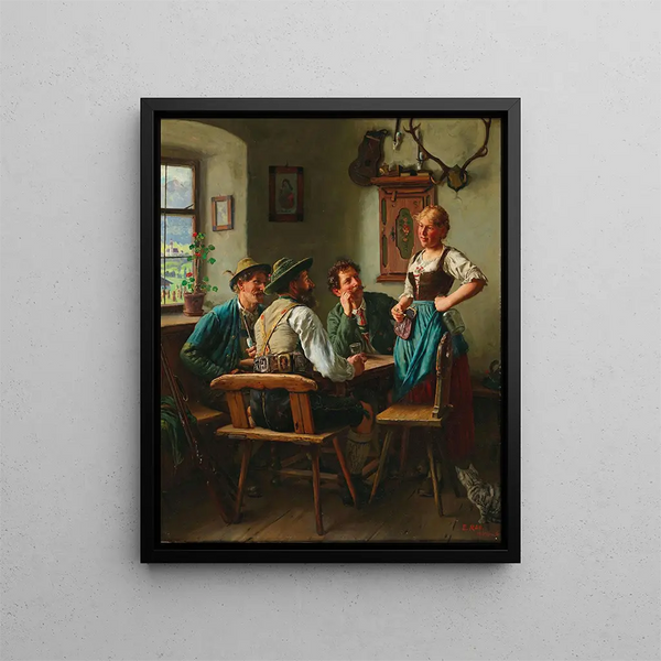 At the Inn - Emil Rau — framed artwork on a wall