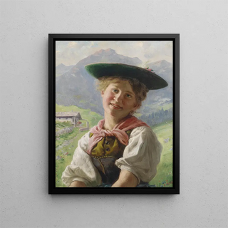 Head of Dirndl - Emil Rau — framed artwork on a wall
