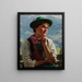 Girl in traditional costume in an Alpine landscape - Emil Rau — framed artwork on a wall