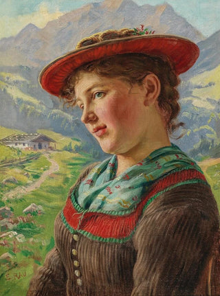 Girl in a Mountain Setting - Emil Rau — artwork view