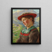 Girl in a Mountain Setting - Emil Rau — framed artwork on a wall