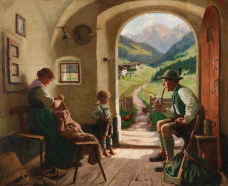 Family scene idyllic - Emil Rau — artwork view