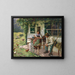 Young couple in front of a farm - Emil Rau — framed artwork on a wall