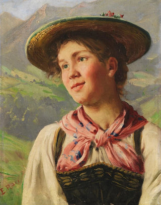Alpine girls in costumes - Emil Rau — artwork view