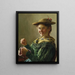 Narrow peasant dirndl painting - Emil Rau — framed artwork on a wall
