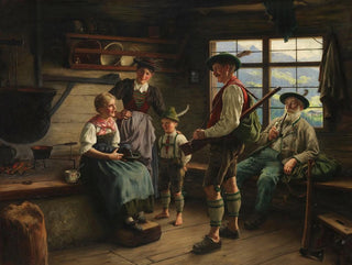 Rassemblement des chasseurs dans l'alpage - Emil Rau — artwork view