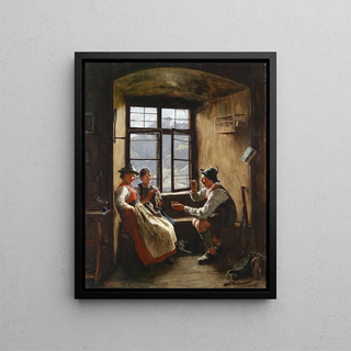 Rast des Jägers - Emil Rau — framed artwork on a wall