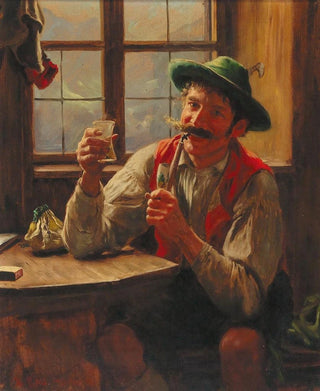Young Farmer with Pipe - Emil Rau — artwork view