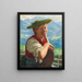 Young smiling girl - Emil Rau — framed artwork on a wall
