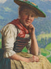 Young girl on a landscape background - Emil Rau — artwork view