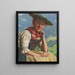 Young girl on a landscape background - Emil Rau — framed artwork on a wall