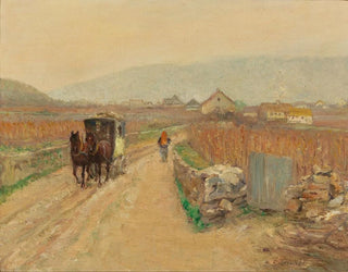 Coche sur un chemin de village - Emil Strecker — artwork view