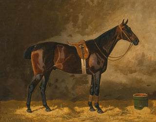 A brown horse in a stable - Emil Volkers — artwork view