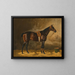 A brown horse in a stable - Emil Volkers — framed artwork on a wall