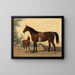 a brown horse with a foal - Emil Volkers — framed artwork on a wall