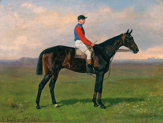 a painting of a jockey on horseback - Emil Volkers — artwork view