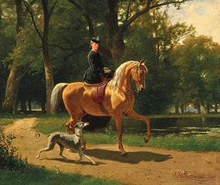 A young woman on horseback - Emil Volkers — artwork view