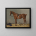 Brown horse saddled in the stable - Emil Volkers — framed artwork on a wall