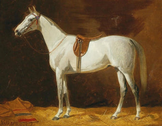 Horse saddle in the stable - Emil Volkers — artwork view