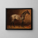 Horse gray in the stable - Emil Volkers — framed artwork on a wall