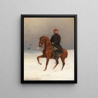Soldat à cheval - Emil Volkers — framed artwork on a wall