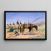 Indian camp painting at ranch 101 - Emil W. Lenders — framed artwork on a wall