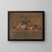 Still life with fruits, a glass chalice, nuts, and insects - Emil Weichert — framed artwork on a wall