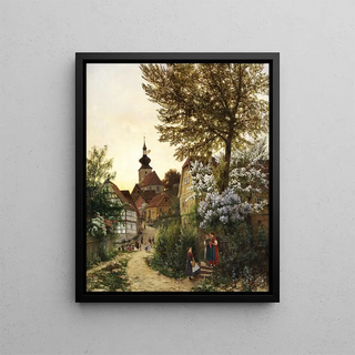 Soirée de mai dans la vallée profonde, Erfurt - Emil Zschimmer — framed artwork on a wall