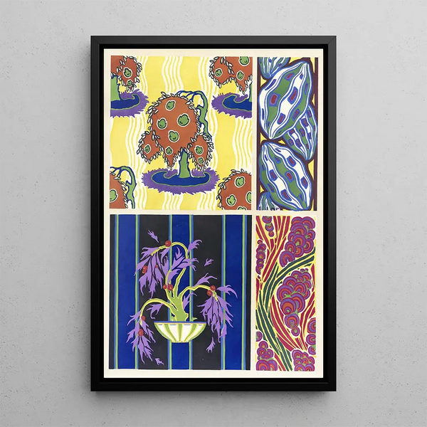 Floral painting with new color schemes Pl03 - Émile-Allain Séguy — framed artwork on a wall