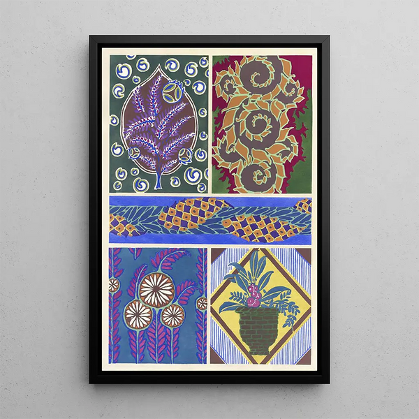 Floral painting with new color schemes Pl05 - Émile-Allain Séguy — framed artwork on a wall