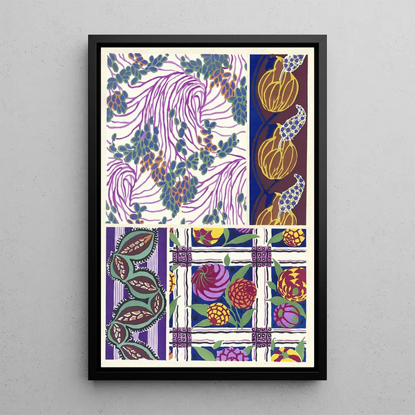 Floral painting with new color schemes Pl06 - Émile-Allain Séguy — framed artwork on a wall