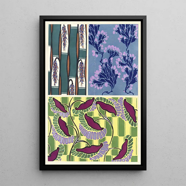 Floral painting with new color schemes Pl11 - Émile-Allain Séguy — framed artwork on a wall