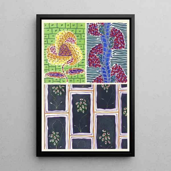 Floral painting with new color schemes Pl12 - Émile-Allain Séguy — framed artwork on a wall